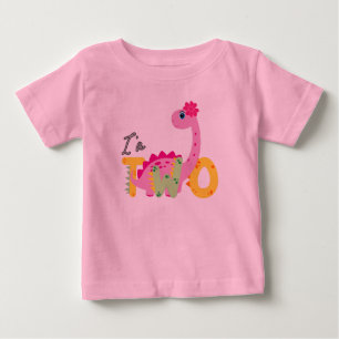 Dino TRex I bin 2 Geburtstagskinder zwei Zurück zu Baby T-shirt