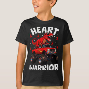 Dino Trex Jungen Kleinkind Herz Krieger Herzkrankh T-Shirt