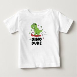 Dino Typ Süßer Dinosaurier Skateboard Kinder Baby T-shirt