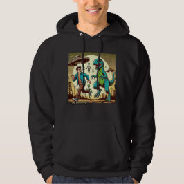 Dino UFO Selfie: Vintage Panik (Men Hoodie) Hoodie