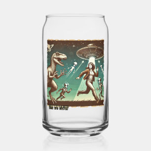 Dino-UFO-Selfie: Vintage Panik (Tasse, Glas, Beche Dosenglas
