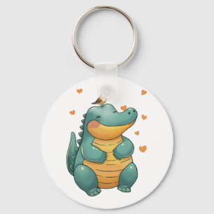 Dino und kleine Vogelfreunde Schlüsselanhänger