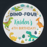 Dino Vier Dinosaurier Junge Geburtstagspapier Tell Pappteller<br><div class="desc">Junge Dinosaurier DINO-VIER Geburtstag maßgeschneiderte Teller. Die individuelle Geburtstagsparty des Jungen,  die Dekoration. Für weitere passende Artikel,  andere Fragen oder für individuelle Bestellungen,  kontaktieren Sie mich bitte. Vielen Dank!</div>