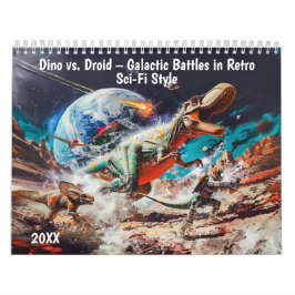 Dino vs. Droid – Galactic Battles in Retro Sci-Fi Kalender