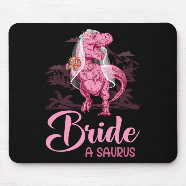 Dino Wedding Bride A Saurus Dinosaur Funny Geschen Mousepad (Vorne)