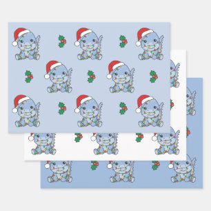 Dino Weihnachten Wintertiere Holiday Dinos Geschenkpapier Set