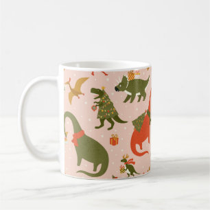 Dino Weihnachts Party Tree Rex. Dinosaurier in San Kaffeetasse