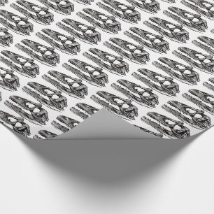 DINO - Weißglühendes Wrapping Paper, 30" x 6' Geschenkpapier