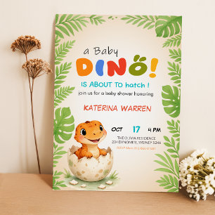 Dino wird bald schlüpfen Baby-Dino-Party Einladung