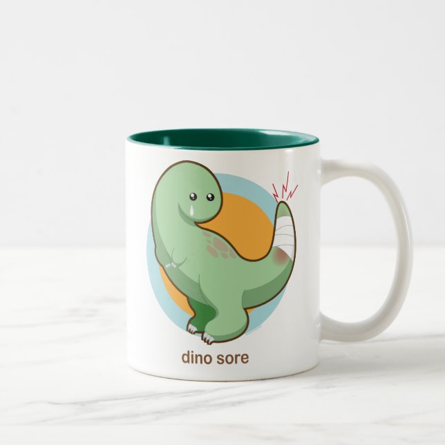 Dino-Wunde Zweifarbige Tasse (Rechts)