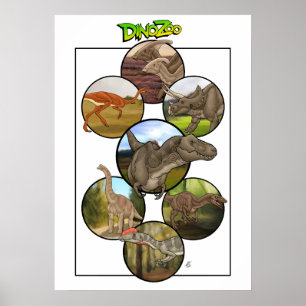 Dino Zoo: Dinosaurier Collage #2 Poster