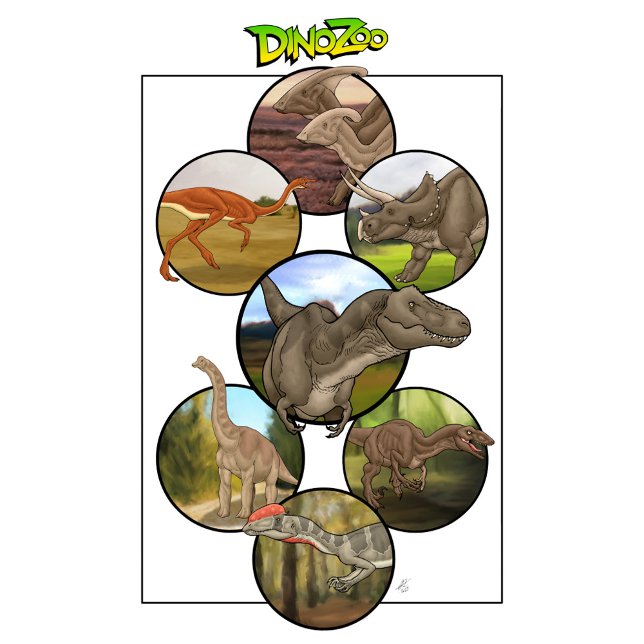 Dino Zoo: Dinosaurier Collage #2 T-Shirt (Von Creator hochgeladen)