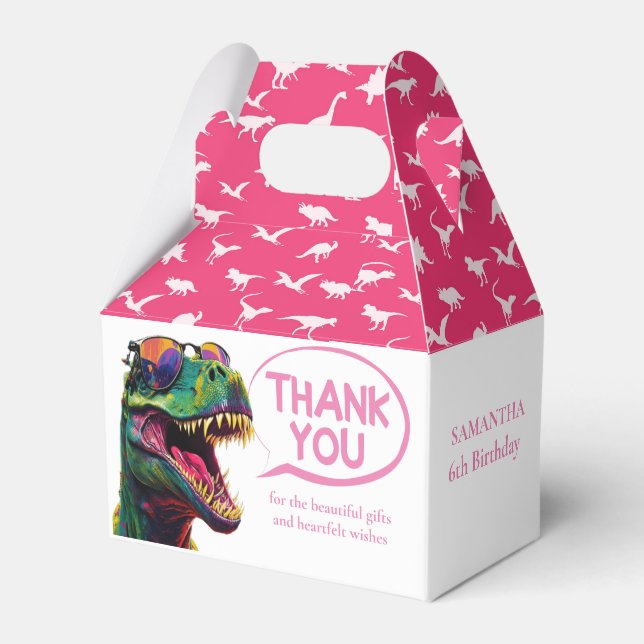Dinoasur Cool Pink Girl Gevor Box Geschenkschachtel (Vorderseite)