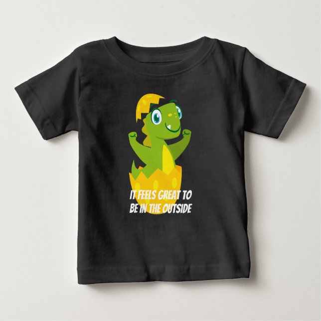 DinoChick Baby Fine Jersey T - Shirt (Vorderseite)