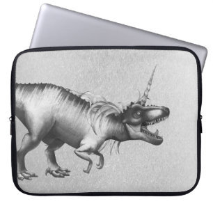 Dinocorn Chrome   Silver Unicorn Horned Dinosaurie Laptopschutzhülle