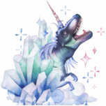 Dinocorn Crystal Dinosaur Unicorn Fantasy Unisaur Fotoskulptur Ornament<br><div class="desc">Mystische Aquarellpastellfarbe Dinocorn Unisaur ist ein Fantasiegemälde Tyrannosaurus Rex mit mythischem Einhornhorn und majestätischer Mane. Die prähistorische Kreatur wird in einem rotierenden Profil T-Rex Dinosaurier mit einem Einhornhorn in einer sehr ansprechenden, gedämpften Regenbogenpalette mit einem Imitat-Schen und funkelnden Akzenten vorgeführt. Die bunte Dino-Mais (oder Uni-Saur) ist eine lustige Drehung eines...</div>