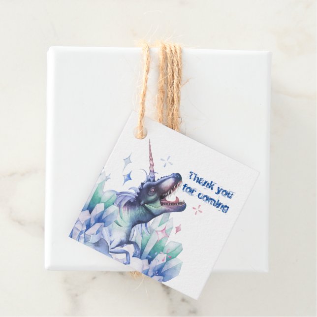 Dinocorn Crystal | Unicorn Dinosaur Mystical Party Geschenkanhänger (Beispiel)