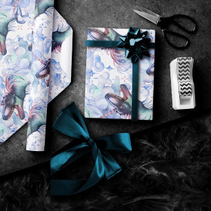 Dinocorn Muster   Farbenfroh Dinosaur Unicorn Horn Geschenkpapier