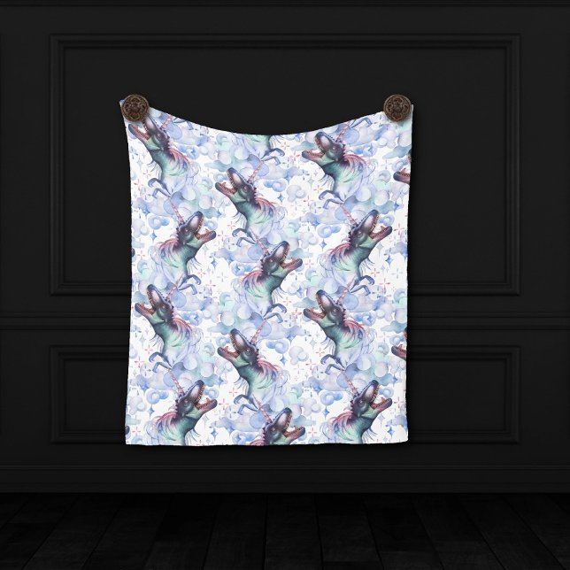 Dinocorn Wolken | Mystical Unicorn Horned Dinosaur Fleecedecke (Von Creator hochgeladen)