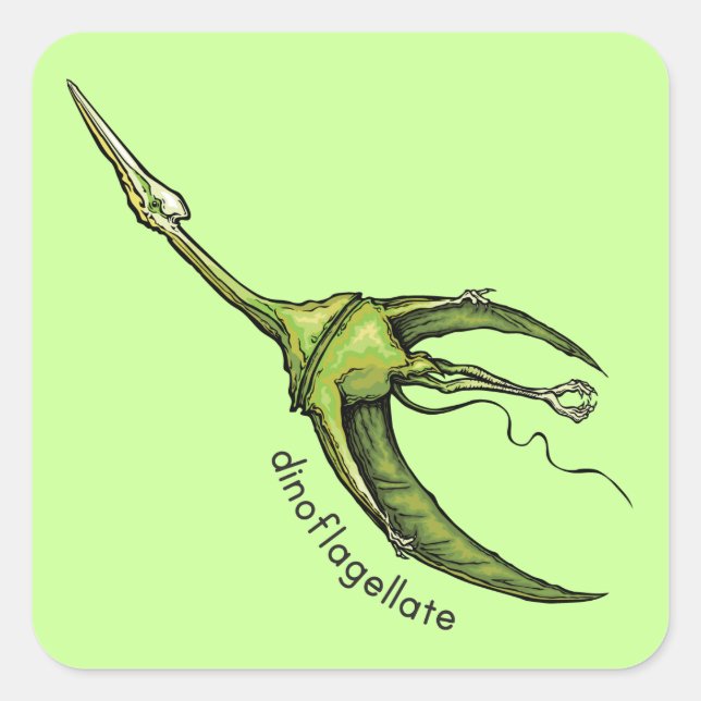 Dinoflagellat Quadratischer Aufkleber (Vorderseite)