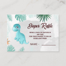 Dinomite Dinosaur Diaper Raffle Umschließkarte