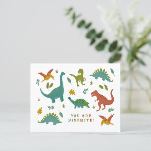 Dinomite Dinosaur Valentine Postkarte