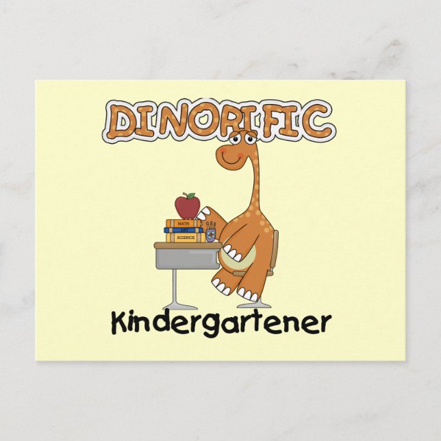 Dinorific Kindergartner T - Shirt und Geschenke Postkarte (Vorderseite)