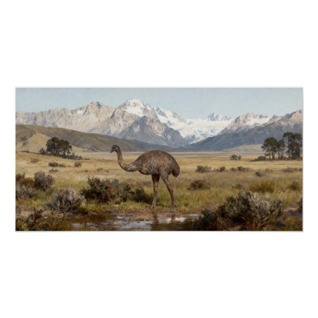 Dinornis robustus – Südinsel-Riesenmoa Poster (Vorderseite)