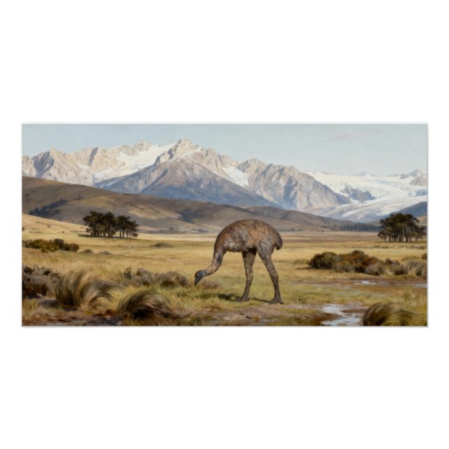 Dinornis robustus – Südinsel-Riesenmoa Poster (Vorderseite)
