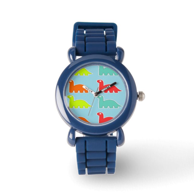 Dinos auf blau armbanduhr (Vorderseite)