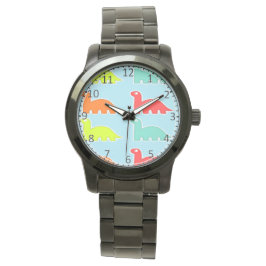 Dinos auf blau armbanduhr