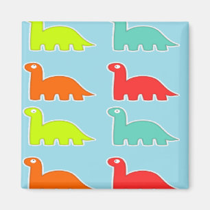 Dinos auf blau magnet
