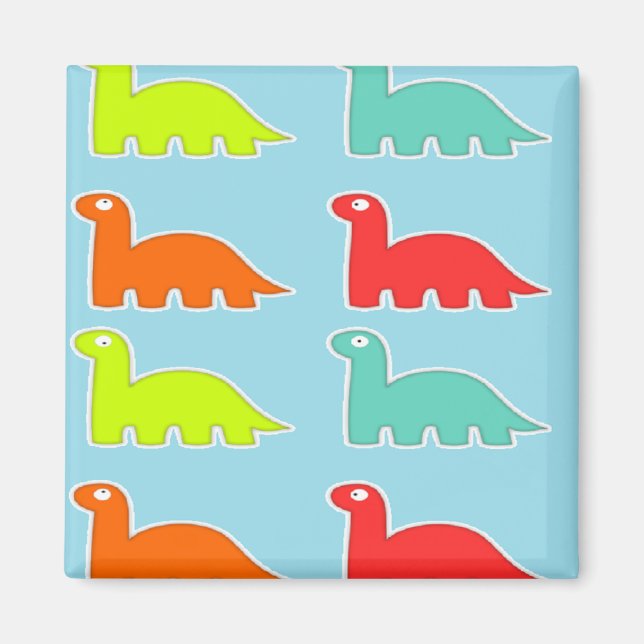 Dinos auf blau magnet (Vorne)