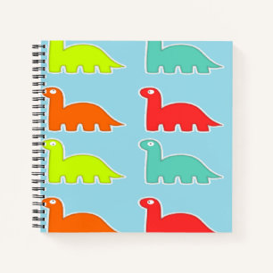 Dinos auf blau notizbuch