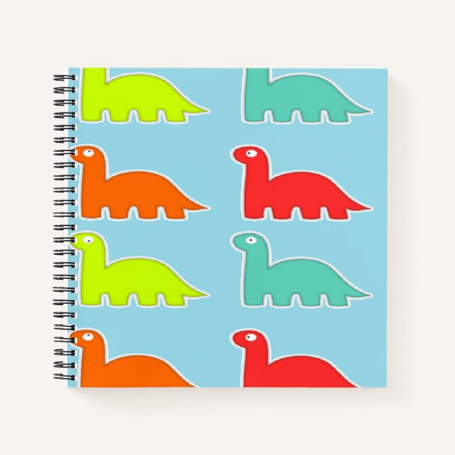Dinos auf blau notizbuch (Vorderseite)