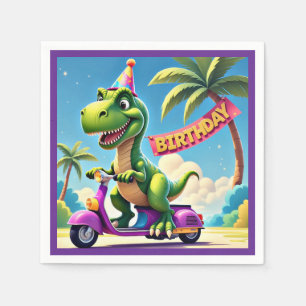 " DINO'S BIRTHDAY JOYRIDE " SERVIETTE
