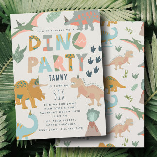 Dinos Boho Dino-Party-Tiere Geburtstag Einladung