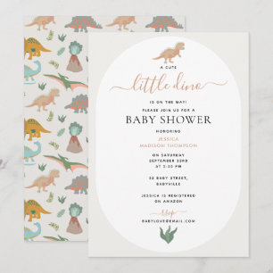 Dinos Boho Kleiner Dino auf dem Weg Baby Shower Einladung