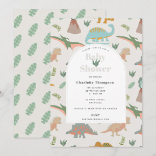 Dinos Boho Prähistorische Tiere Baby Shower Einladung