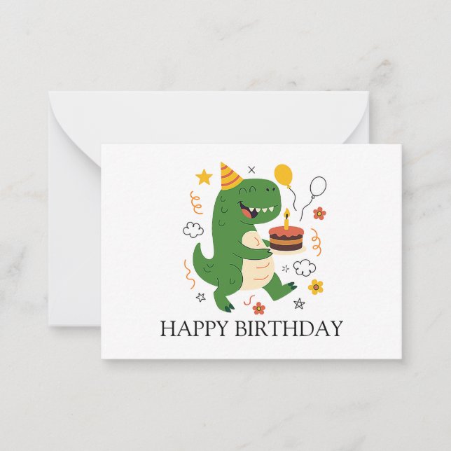 Dino's Geburtstagsbash Geburtstag Mitteilungskarte (Vorderseite)