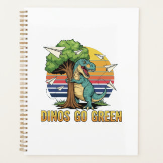 Dinos Go Green – Retro Eco Dinosaur Design Planer