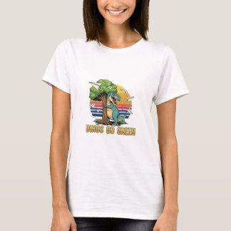 Dinos Go Green T-Shirt, Retro 80s Eco Design T-Shirt
