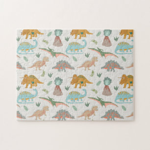 Dinos Kinder Handgezeichnet Boho Dinosaurier Muste Puzzle