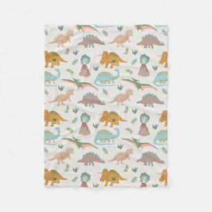 Dinos Kinder Handgezeichnet Boho Dinosaurier Schla Fleecedecke
