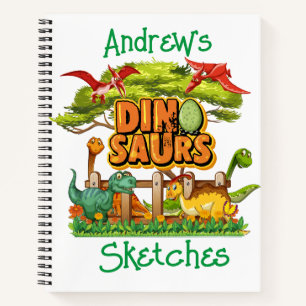 Dinos Kinderzeichnung Notizbuch