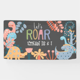 Dinos lassen Sie uns Kindergeburtstag rauschen Banner