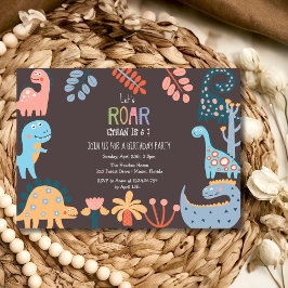 Dinos lassen Sie uns Kindergeburtstag rauschen Einladung