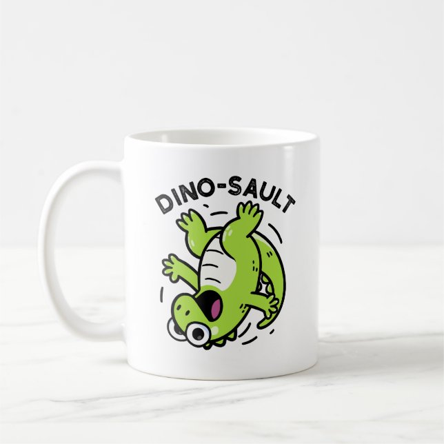 Dinosault Funny Dinosaur Pun Kaffeetasse (Links)