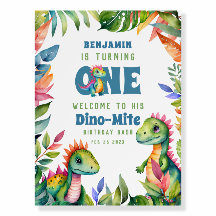 Dinosaur 1. Geburtstag Party Niedlich Baby Boy Wil