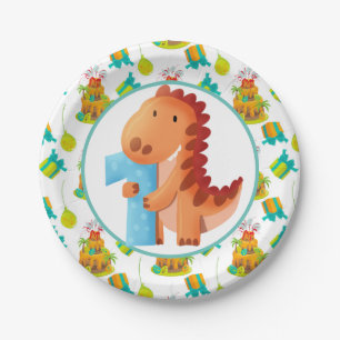 Dinosaur 1. Geburtstags-Party Pappteller